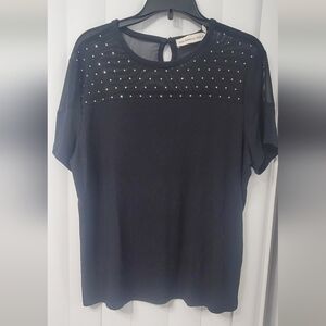 Rebecca Minkoff Elegant Black Studded Women's Top